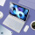 紫+圆形背光白键盘【配鼠标+钢化膜+收纳包+触屏笔