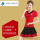 T1068大红短袖+742黑裙