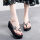 5cm黑鞋粉色花