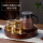 焖茶壶+米雅杯4只装+复古竹茶盘圆形小号
