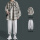 (两件套)白色夹克+浅灰束脚裤