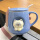 蓝色猫咪杯(平盖)陶瓷勺