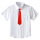 白色短袖(口袋款)红领带
