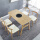 0.7米*1.2米黄木纹一桌4椅+电磁