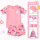 粉色枫叶五件套泳衣+泳帽+浮袖+