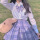 紫烟套装[刺绣长.袖衬衫+裙子+.