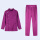 男偏襟立领紫色长袖上衣裤子