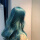 蓝绿色(送褪色膏)自然黑发拍