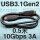 黑USB3.1G20.5米3A 带EMARK