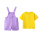 2208紫色背带裤+黄色短袖T