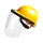 透明面罩+三筋透气黄色安全帽