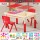 红色学习积木沙桌带2椅 20沙模具