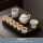 米黄御煌茶壶6杯10件+胡桃色盘