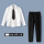 白色 衬衫+黑色长裤+黑色领带