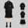 【3件黑马甲+黑短.袖+黑裙