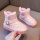 格子靴 粉色