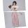 【套装】樱桃T恤+粉色背带裤