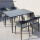 深灰色4椅+120 70cm碳钢长桌