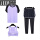5094紫色三件套：短袖+背心+长裤