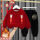 【加绒】红色卫衣E7+黑色裤福