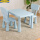 蓝桌+2只方背椅 +防滑贴 0cm