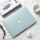 清新蓝鳄鱼纹皮壳+微晶透明键盘膜-下单留言苹果笔记