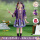 女童紫色:外套+吊带+裙子+串珠头