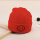 【纯色笑脸】中国红单层针织帽