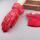 红色挑花蕾丝手套