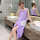 魅力紫珊瑚绒浴裙