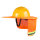 荧光橙遮阳帽+安全帽0005黄色