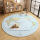 世界地图多尼尔棉布底地毯-圆形