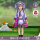 女童紫色:帽子+连衣裙+包包