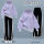 紫色卫衣+黑白裤【套装】 2960#
