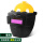黄V安全帽+【盾式】-【变光黑框】