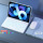 天蓝色-白色方形背光键盘+充电鼠标