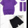 深紫色+黑打底+送袜子