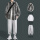 (三件套)灰色夹克+长袖白T+浅灰