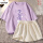 紫色(飘花)+米裤