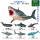 空心巨齿鲨+A款6只小号海洋动物