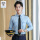 男浅蓝长·袖·衬衫+肩章:领带