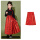 H2030红色书法马面裙