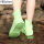 绿色中筒双层鞋底+加厚耐磨