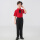 B5男款:红色短衣袖衬衫+黑色长裤