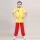 黄色短袖+红色裤子(手工盘扣)