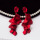 银针：长款 红色花瓣 耳环