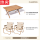 1中号碳钢木纹蛋卷桌+木色支架×