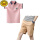粉色T恤+卡其短裤