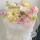 粉玫瑰卷边非洲菊韩式花束