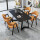 橙色麻布1(一桌四椅)+黑色框架